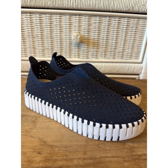 Ilse Jacobsen Shoes - Ilse Jacobsen Tulip 139 Shoes Womens Size 38 Navy Slip On Perforated Comfort